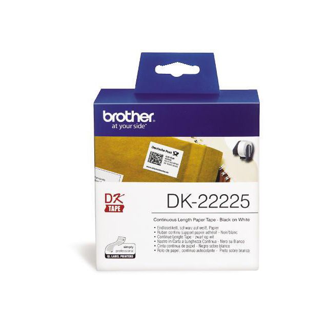Etikett BROTHER DK22225 38mm vit