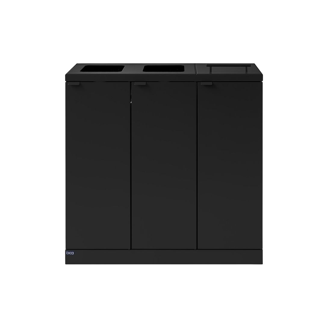 Avfallshantering BICA 3x65L kombo svart