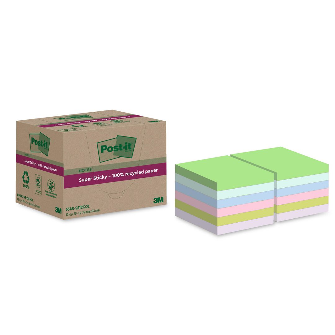 Notes Post-It SS 76x76mm re sort.f 12/fp
