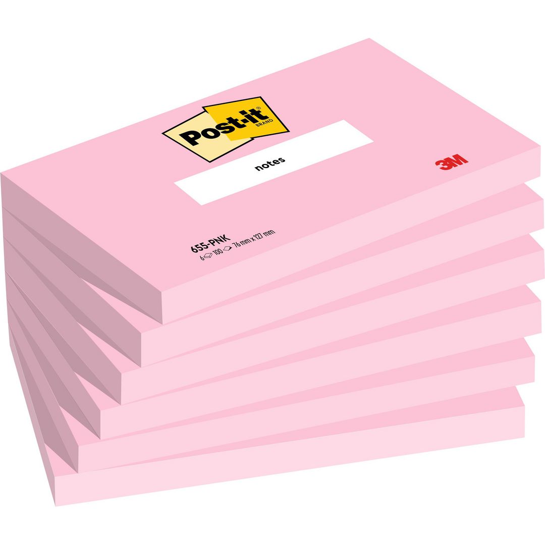 Notes Post-It® rosa 76x127mm 6/fp