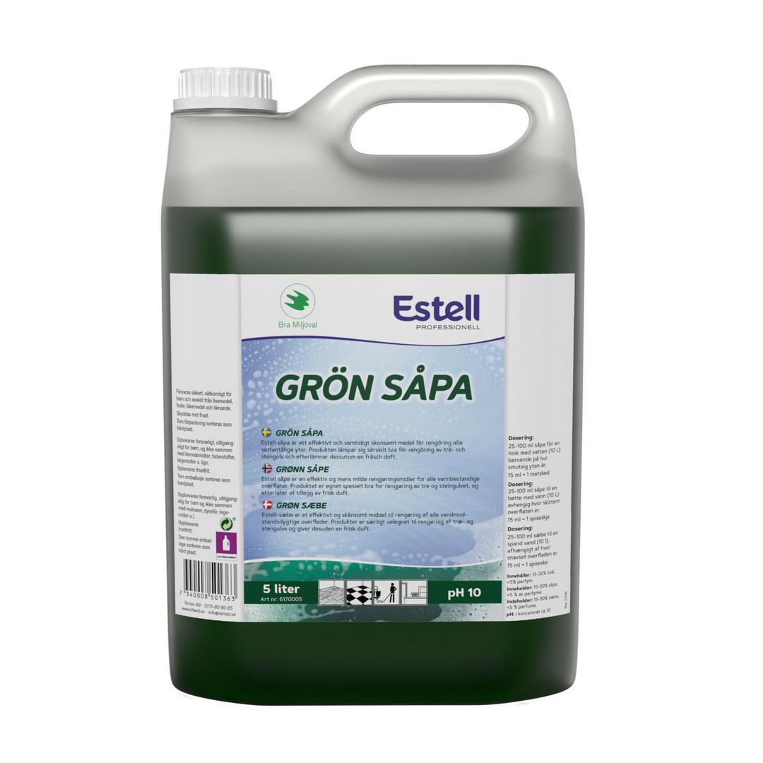 Såpa ESTELL Grönsåpa 5L (3 pack)