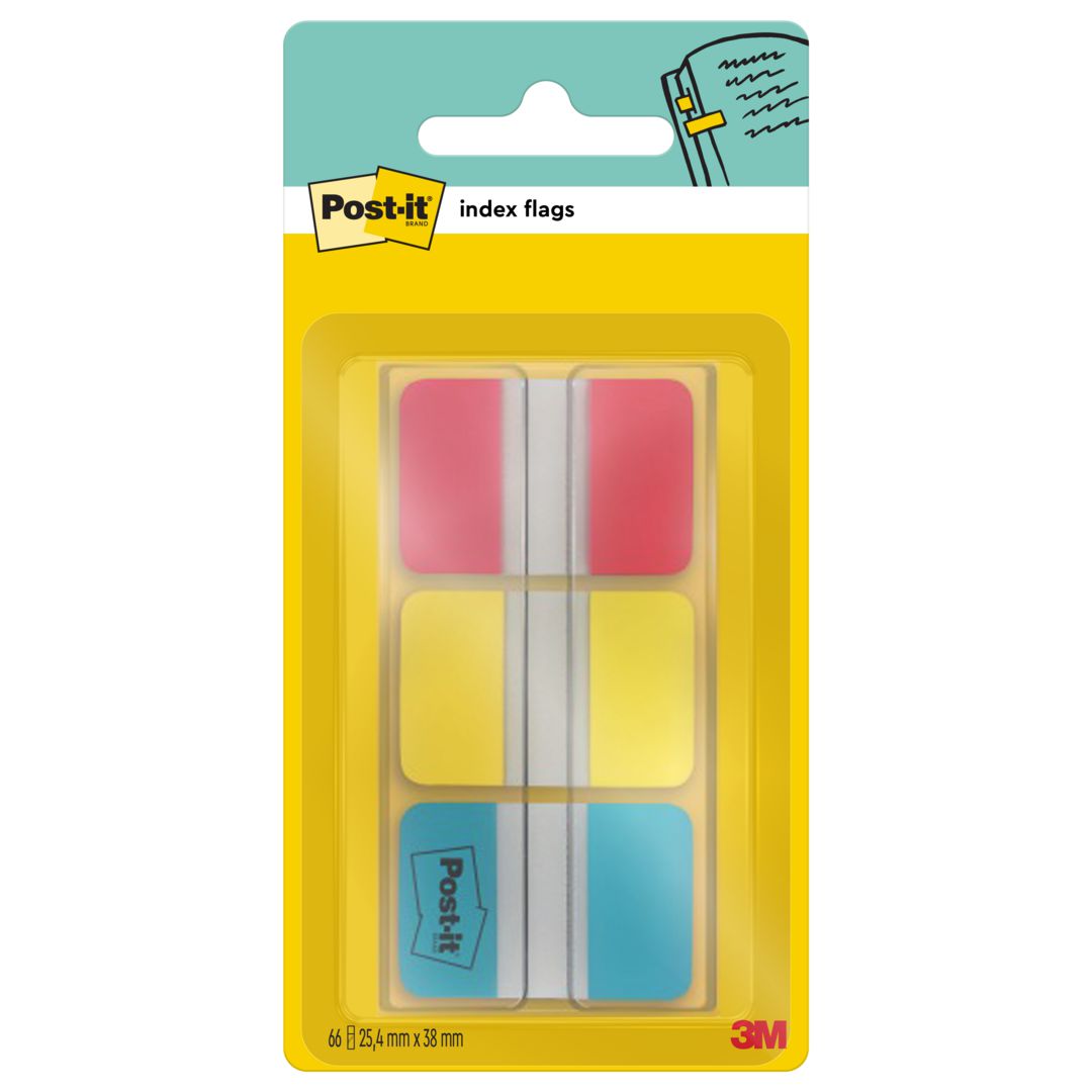Index Post-It stark 25,4x38,1r/g/b 66/fp