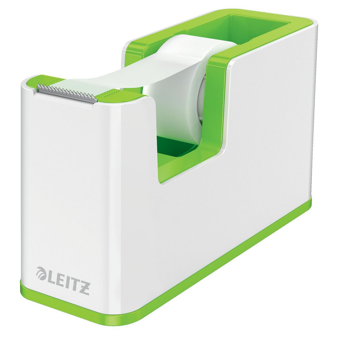 Tejpdispenser m tejp WOW vit/grön