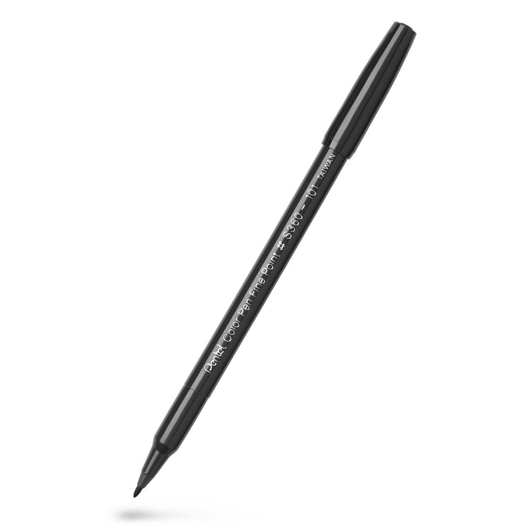 Fiberpenna PENTEL Colour Pen 2,0 svart (12 pack)
