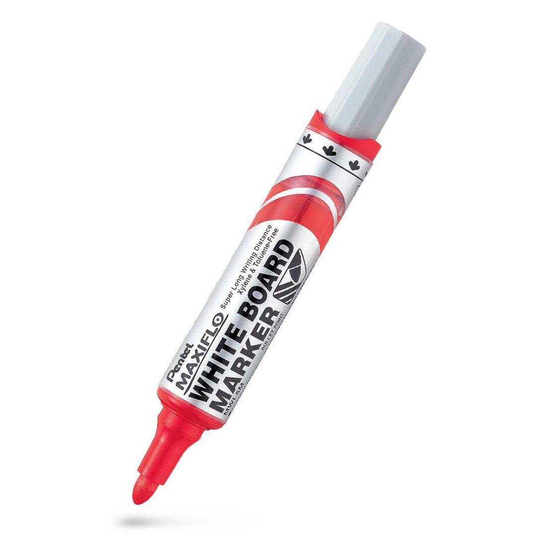 Whiteboardpenna Pentel Maxiflo 1,5mm röd (12 pack)