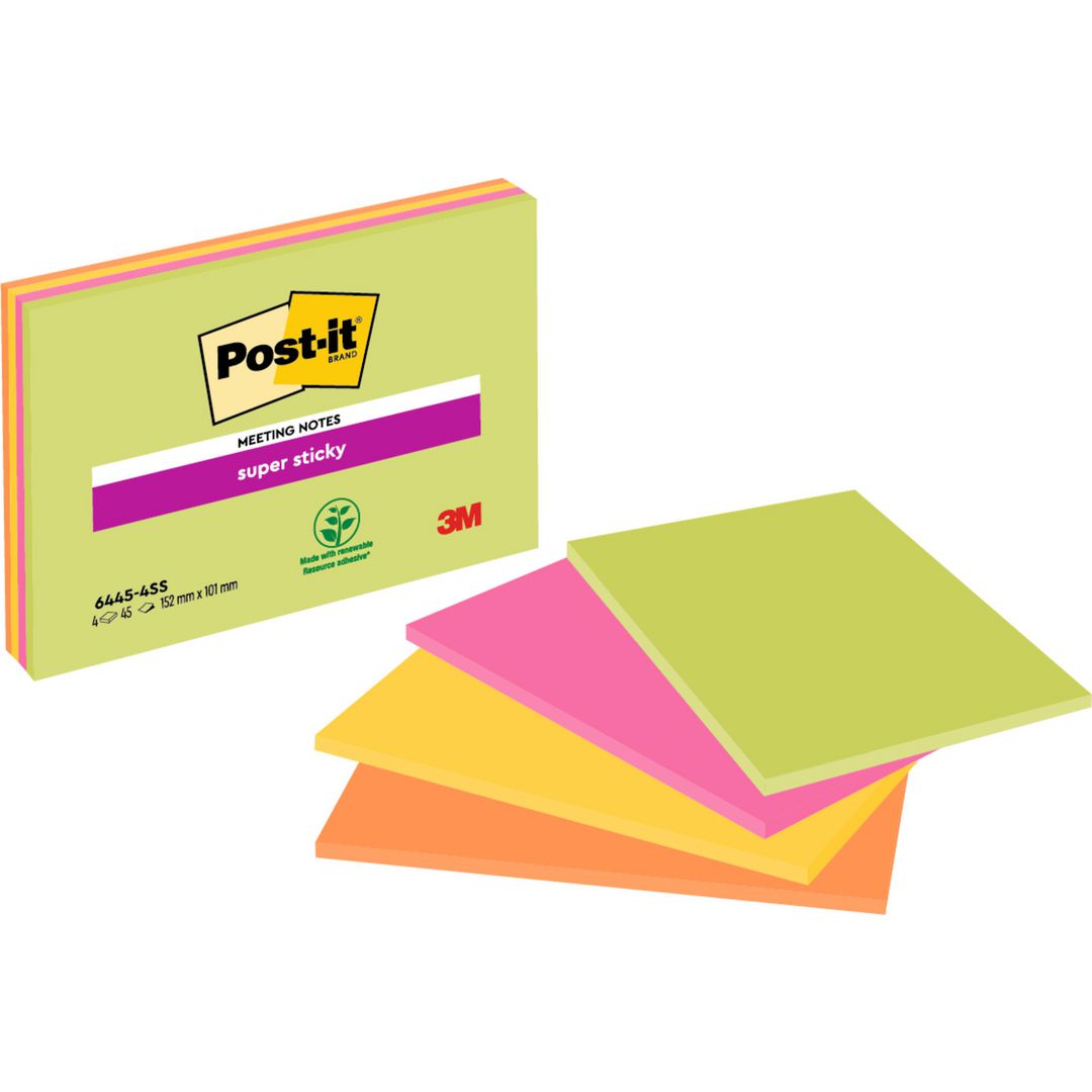 Notes Post-It SS Meeting Notes 149x98mm (4 pack)