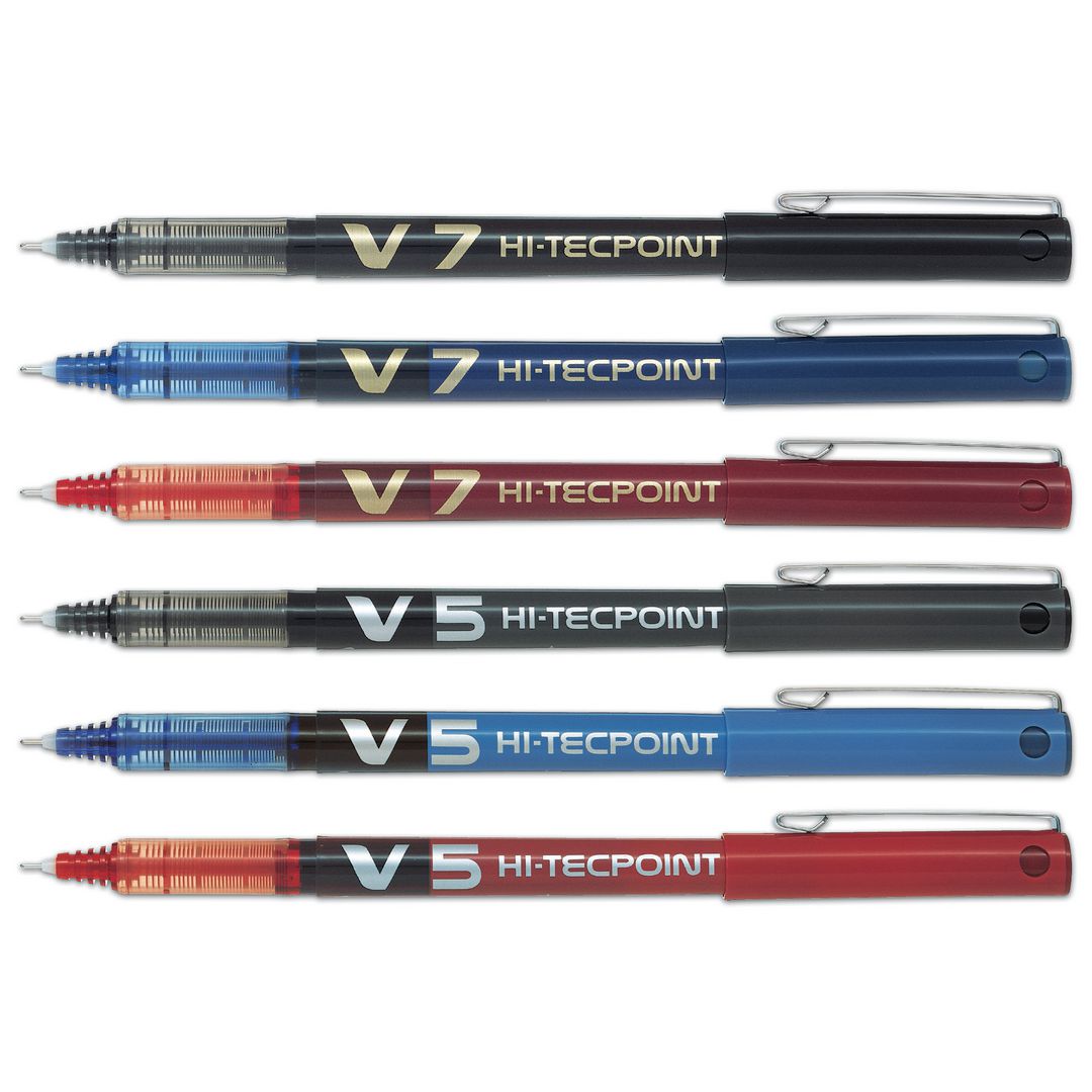 Bläckkulpenna Pilot Hi-Tec V5 Grip svart (12 pack)