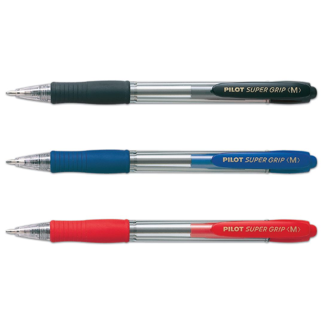 Kulpenna Pilot Super Grip med 1,0 svart (12 pack)