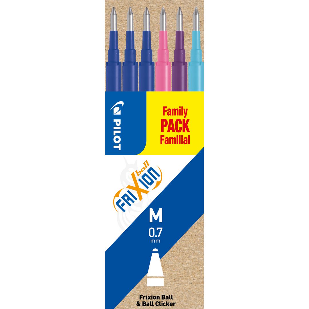Refill PILOT Frixion 0,7mm 4 färger 6/fp