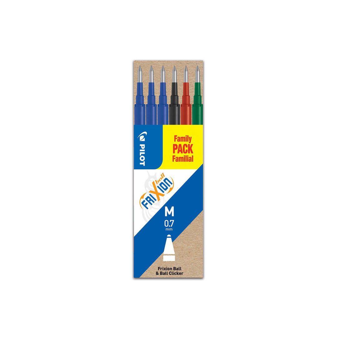 Refill PILOT Frixion 0,7mm 4 färger 6/fp
