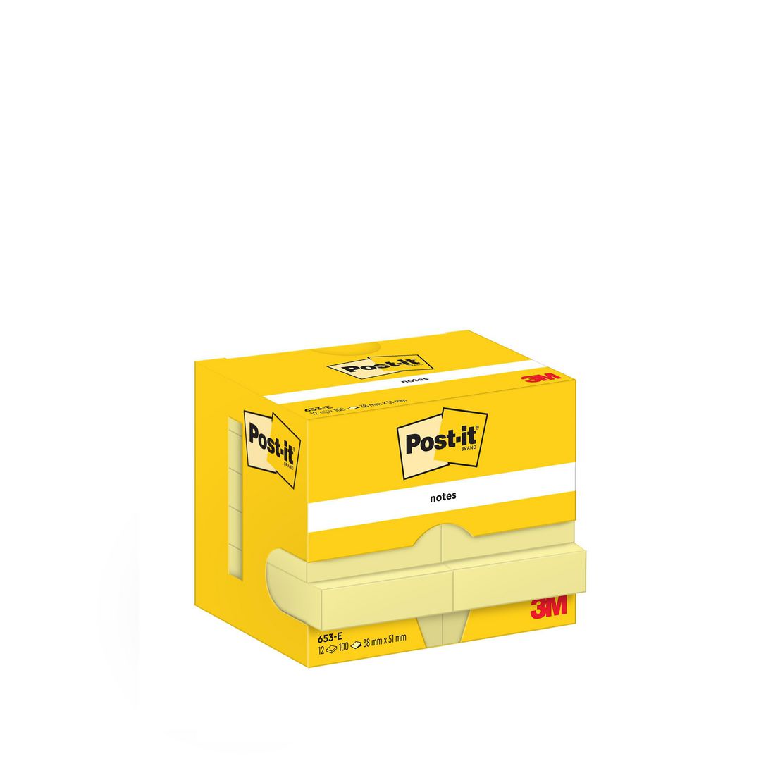 Notes Post-It 38x51mm gul (12 pack)