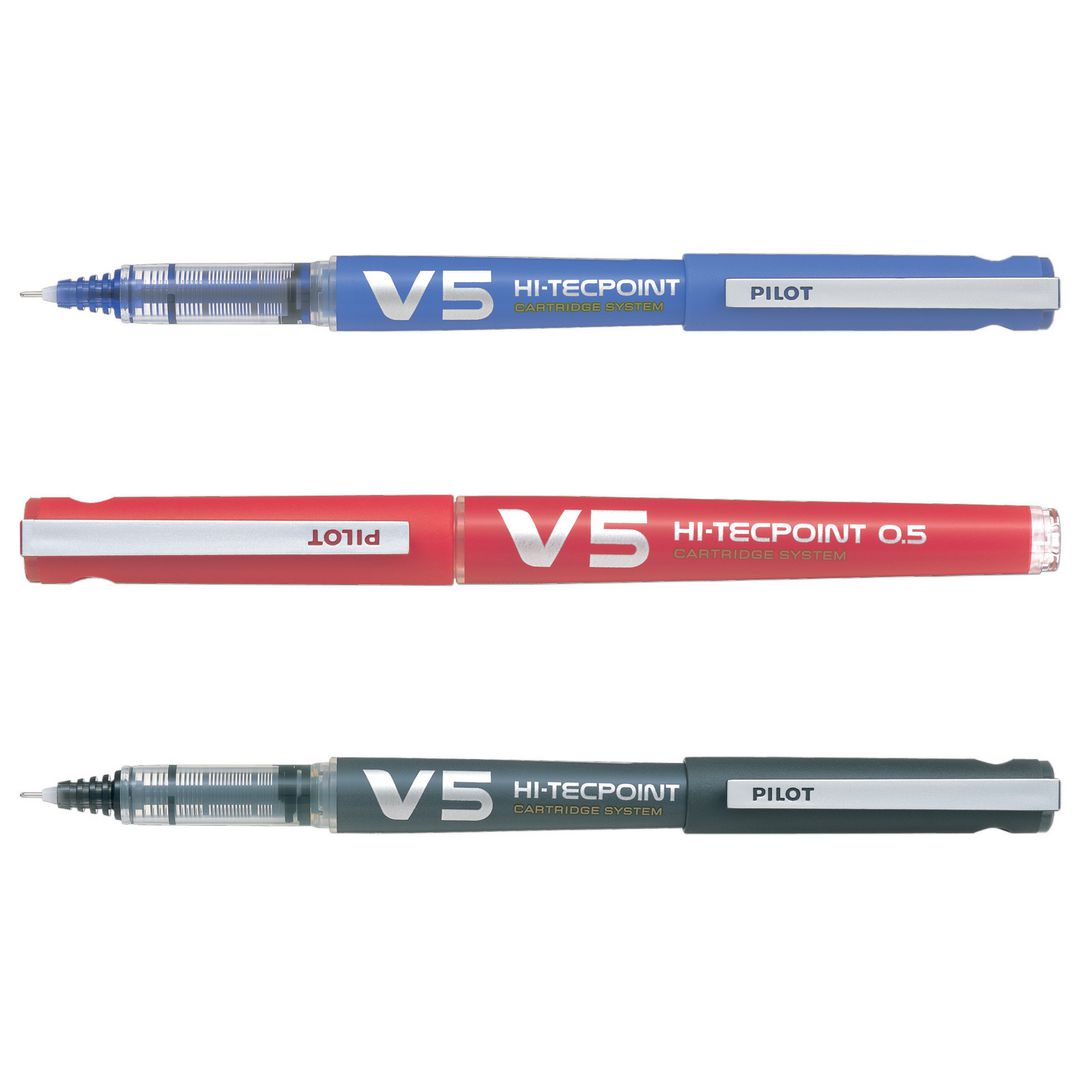 Bläckkulpenna PILOT Hi-Tec V5 svart (10 pack)