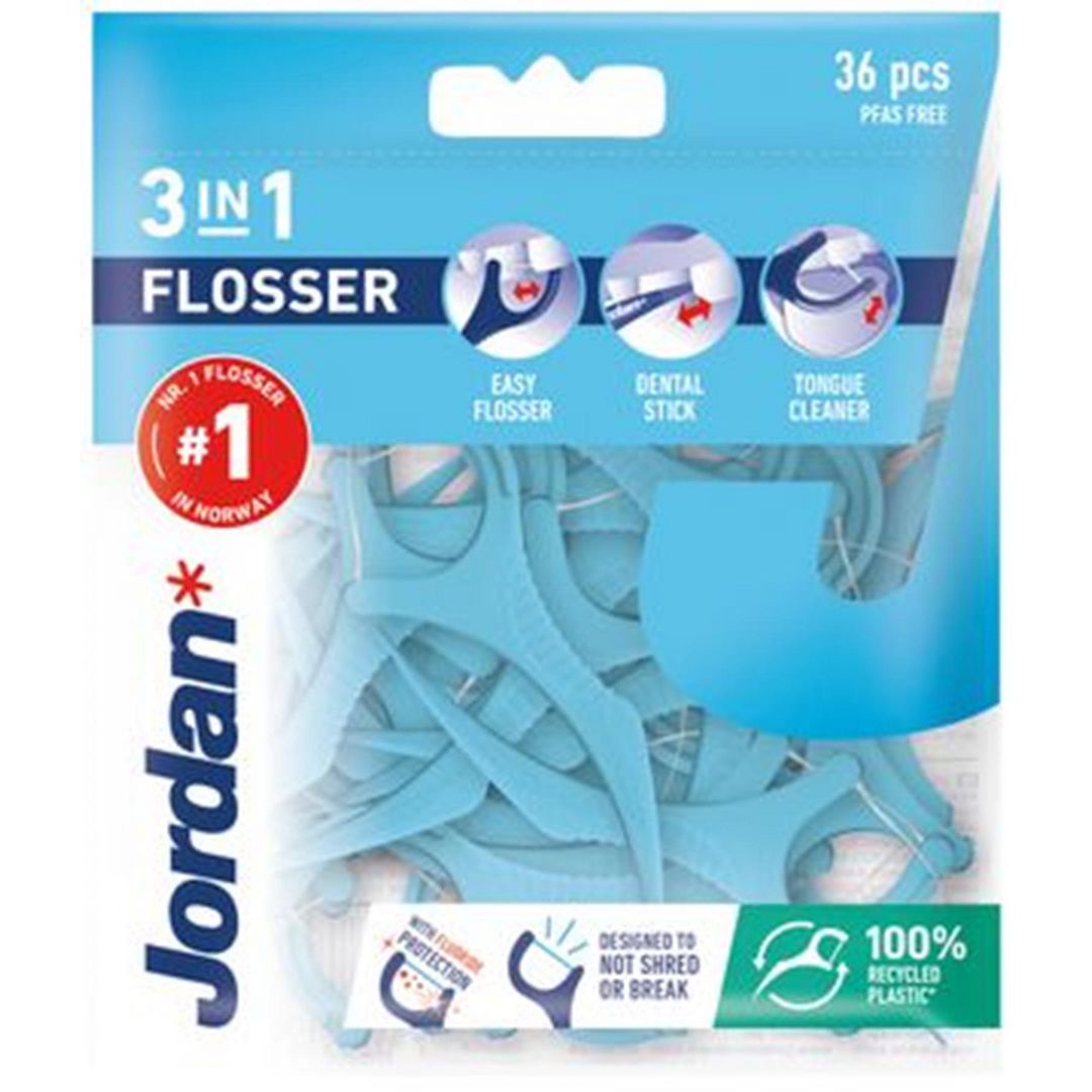 Tandtråd JORDAN 3-in-1 Flosser 36/fp (6 pack)