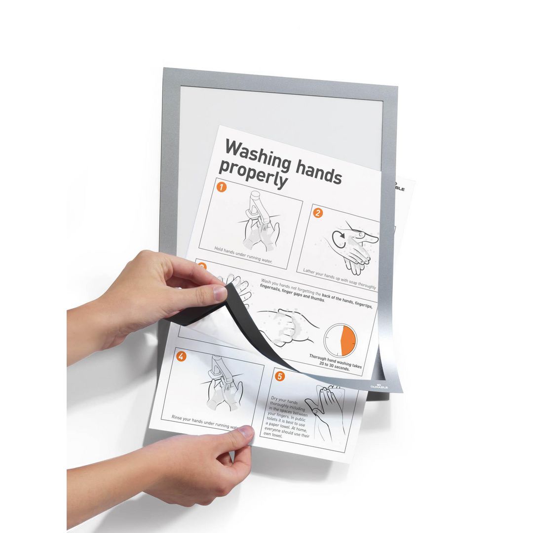 Magnetram självh.DURAFRAME A4 silv 2/fp