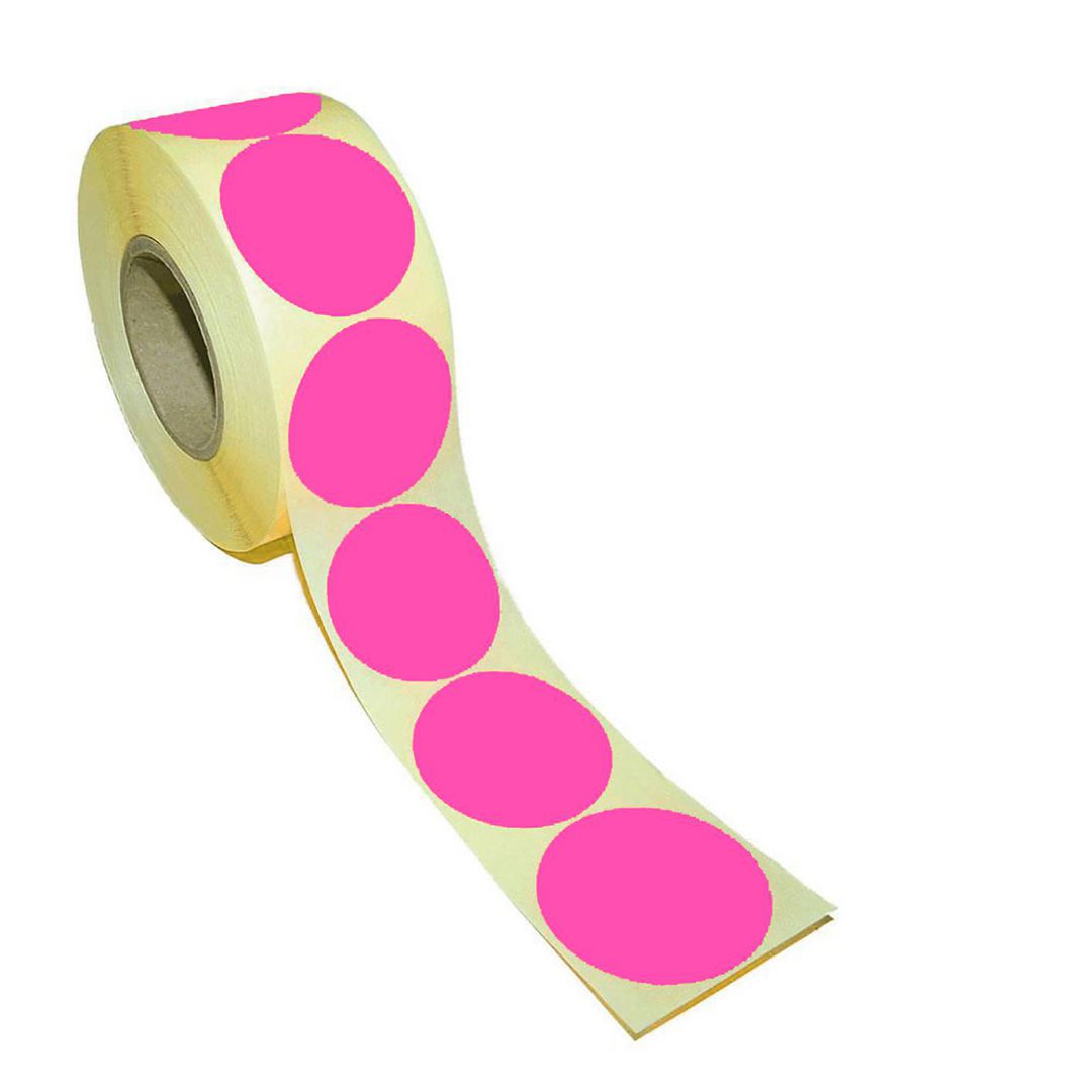 Etikett rund 40mm rosa 500/fp