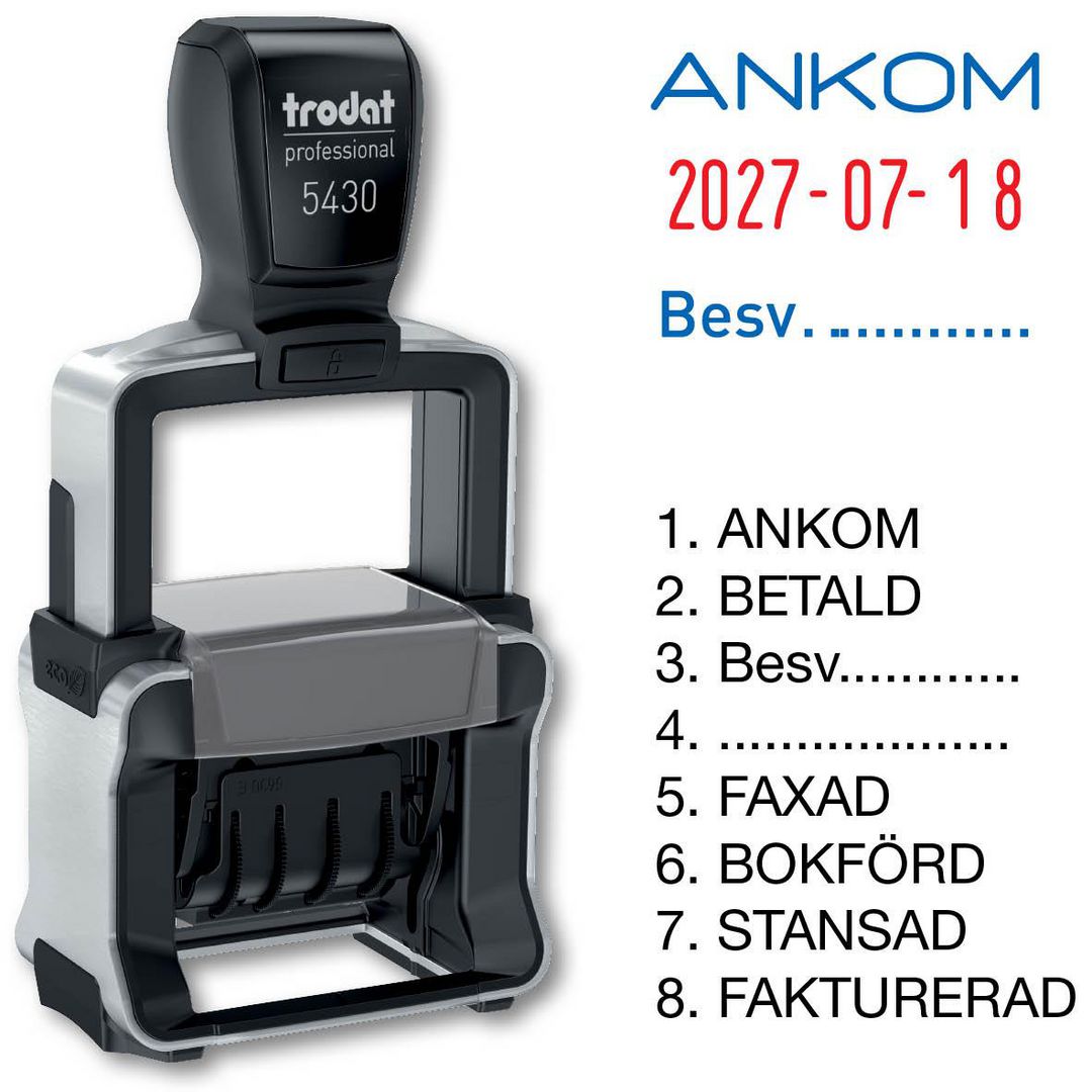 Stämpel Trodat 5430/L Dat m.standardtext