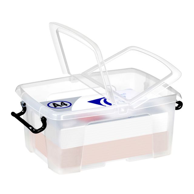 Plastlåda STRATA 12L klar med lock PP