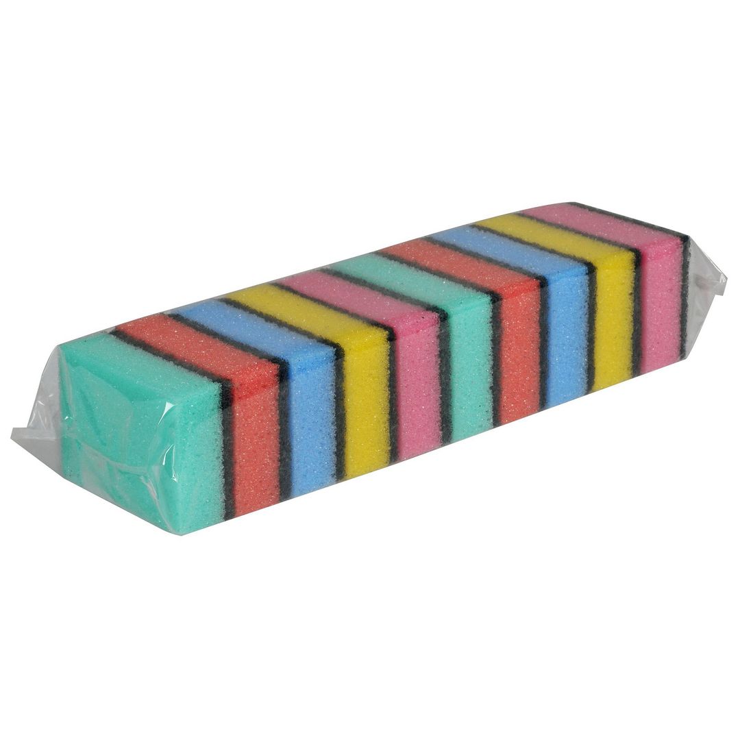 Rengöringssvamp 9x6cm flerfärgad 10/fp