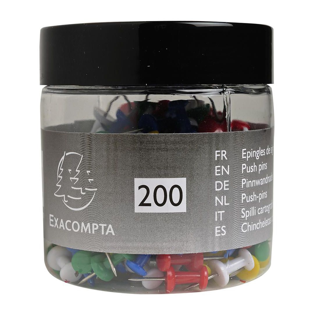 Kartnål Exacompta sort.färger 200/fp