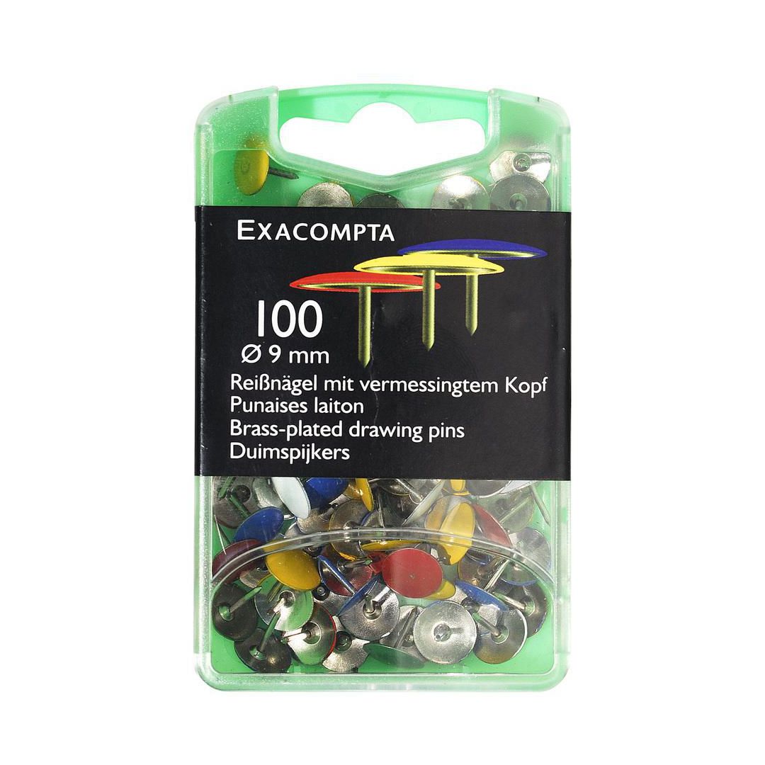 Häftstift EXACOMPTA sort.färger 100/fp