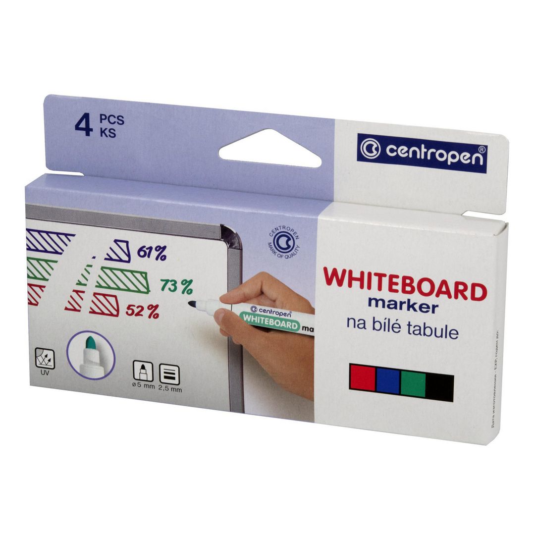 Whiteboardpenna CENTROPEN rund 4/fp