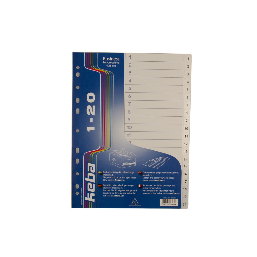 Plastregister Keba A4 PP 1-20