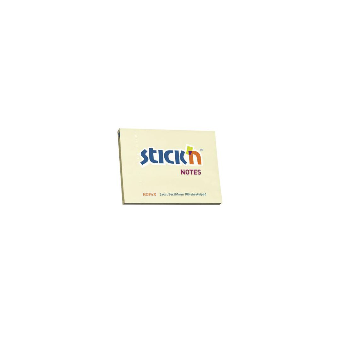 Notes STICK`N 76x102mm gul (12 pack)