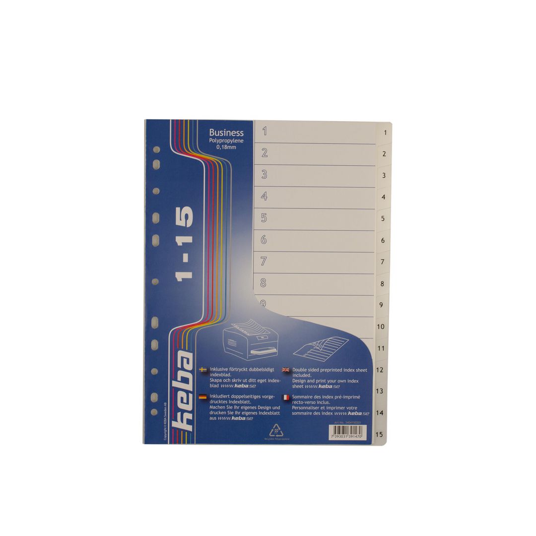 Plastregister Keba A4 PP 1-15