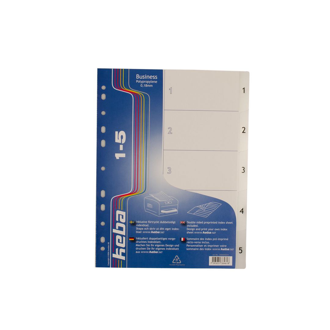 Plastregister Keba A4 PP 1-5