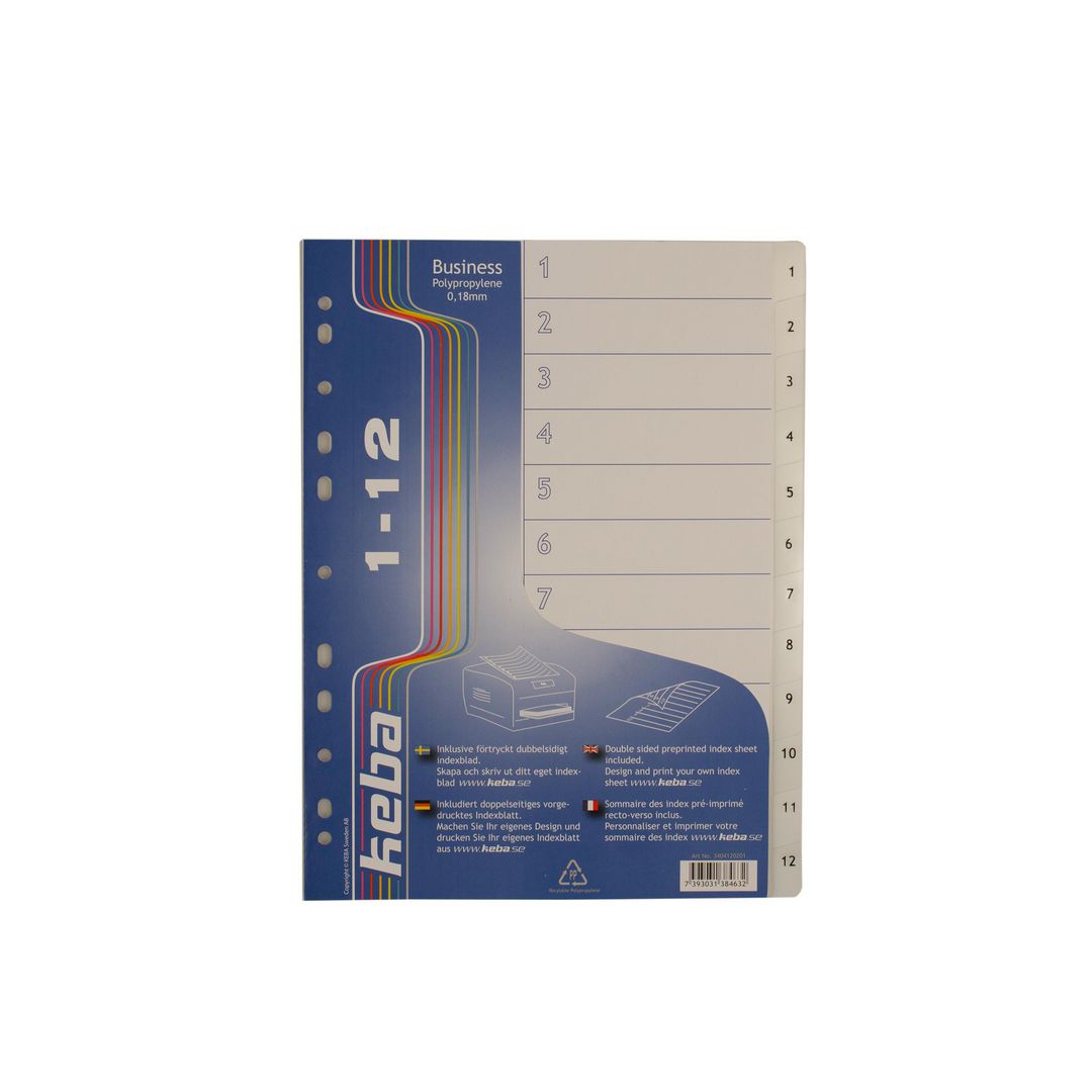 Plastregister Keba A4 PP 1-12