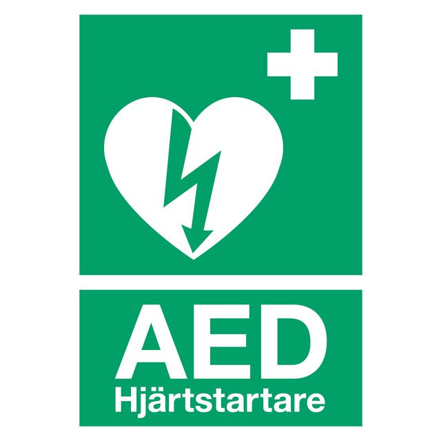 Klisteretikett A5 Hjärtstartare AED (10 pack)