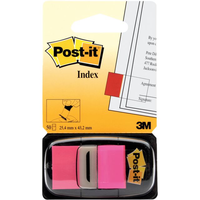 Index POST-IT 25,4x43,2mm cerise 50/fp (12 pack)