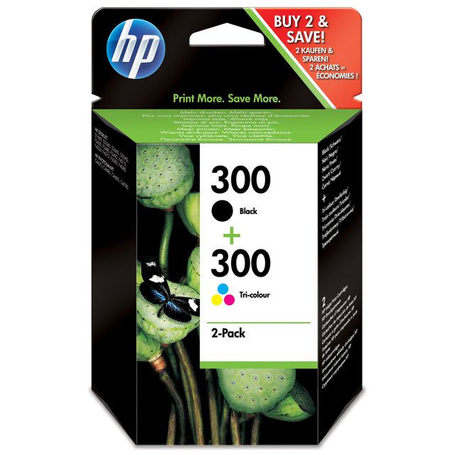 Bläckpatron HP CN637EE 300 svart+färg