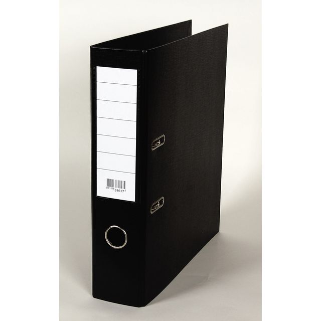 Pärm EU-hålning PP A4 80mm svart (10 pack)