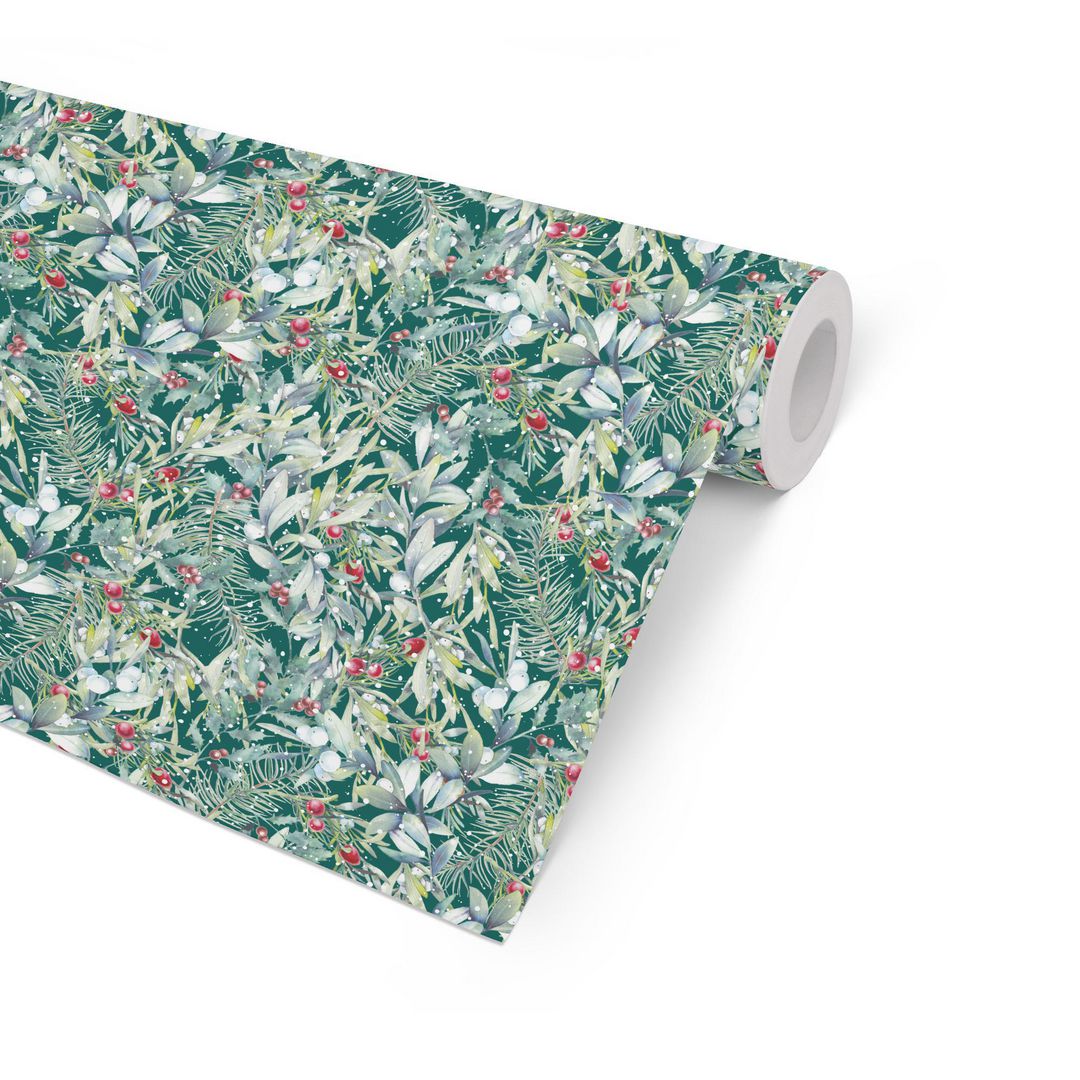 Julpapper Winter green 57cmx154m