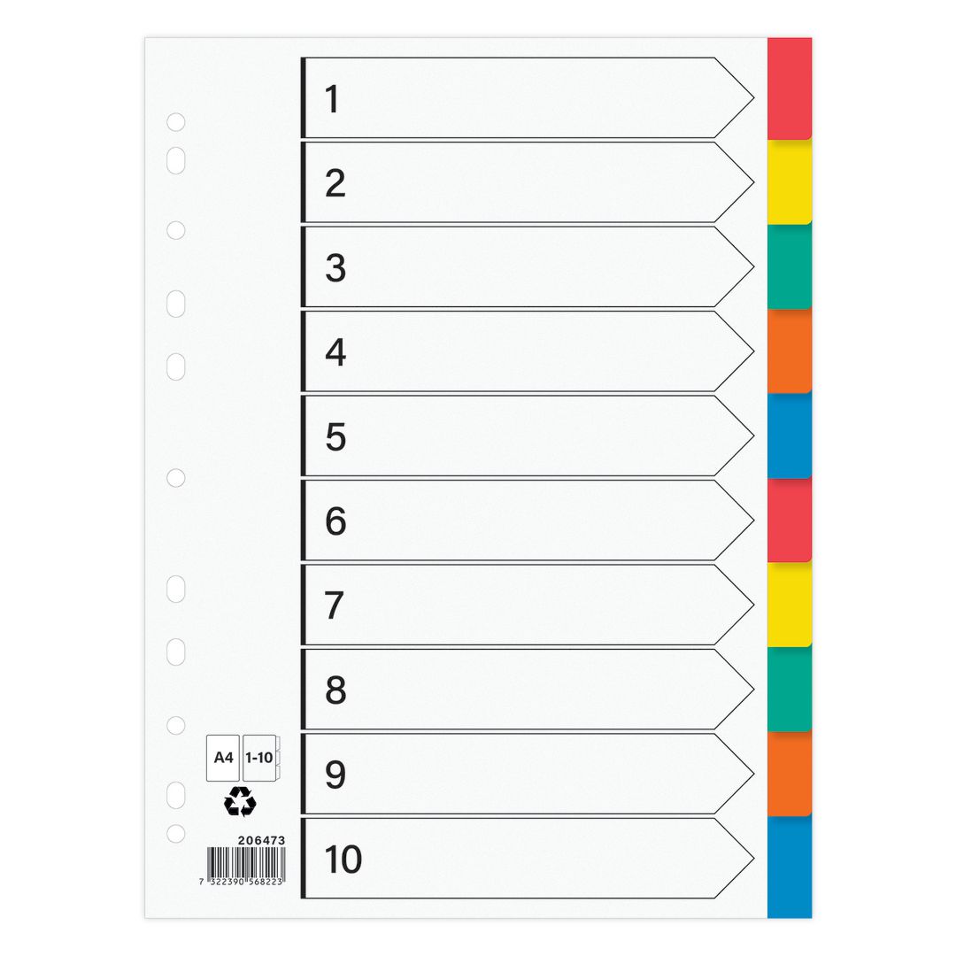 Plastregister otryckta A4 10-fli (25 pack)