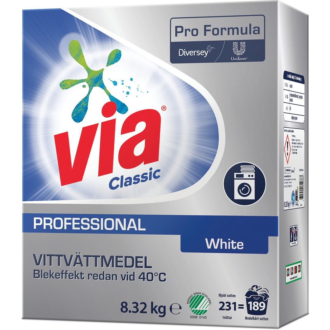 Tvättmedel VIA Pro Formula White 8,32kg
