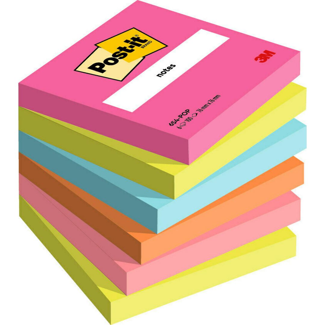 Notes Post-It Pop 76x76mm 6/fp