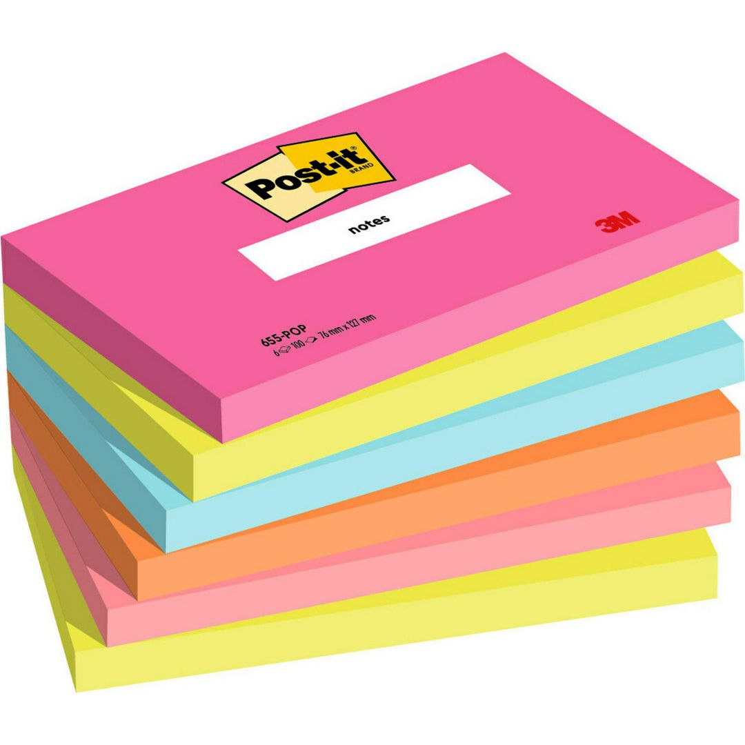 Notes Post-It Pop 76x127mm 6/fp
