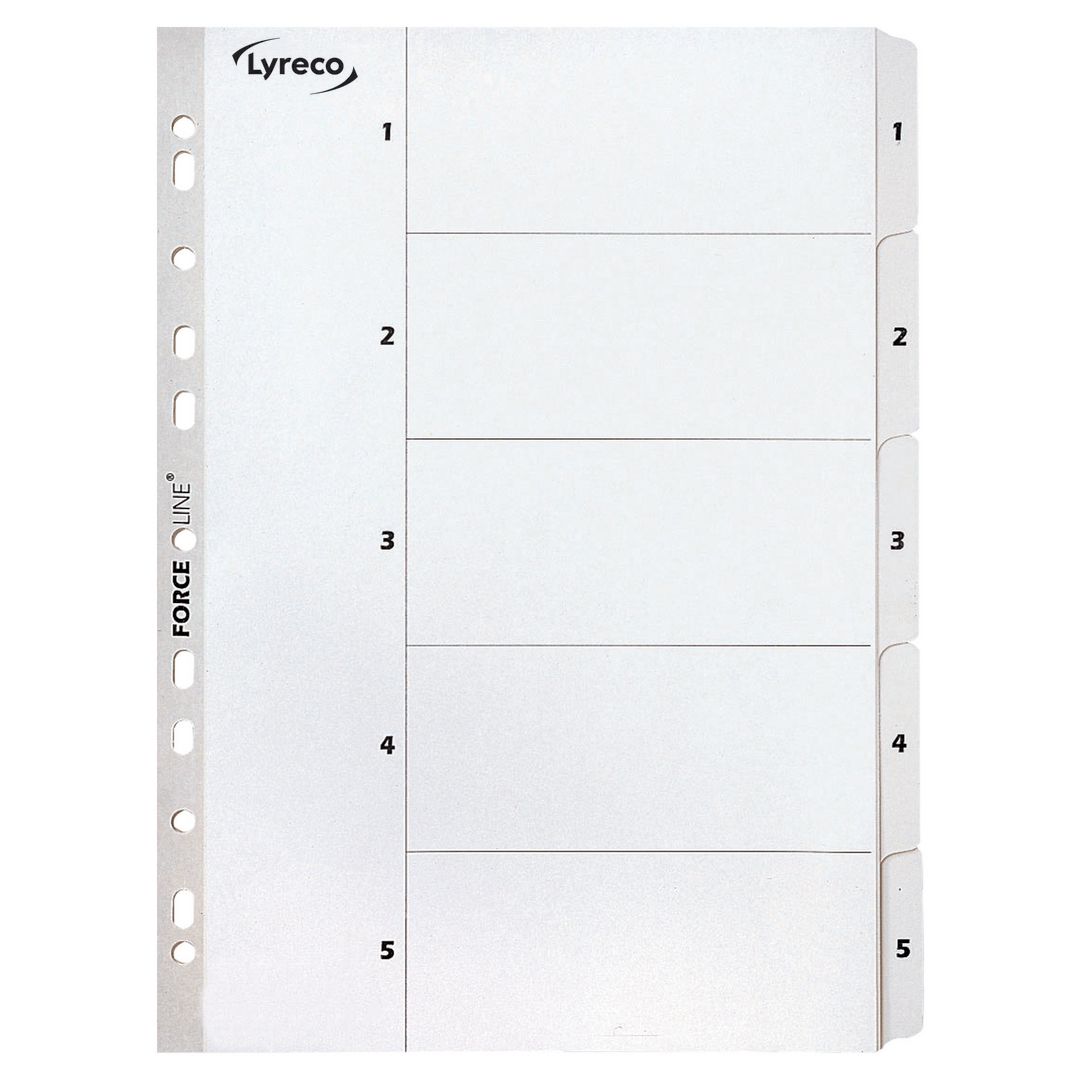 Kartongregister Lyreco A4 1-5 vit
