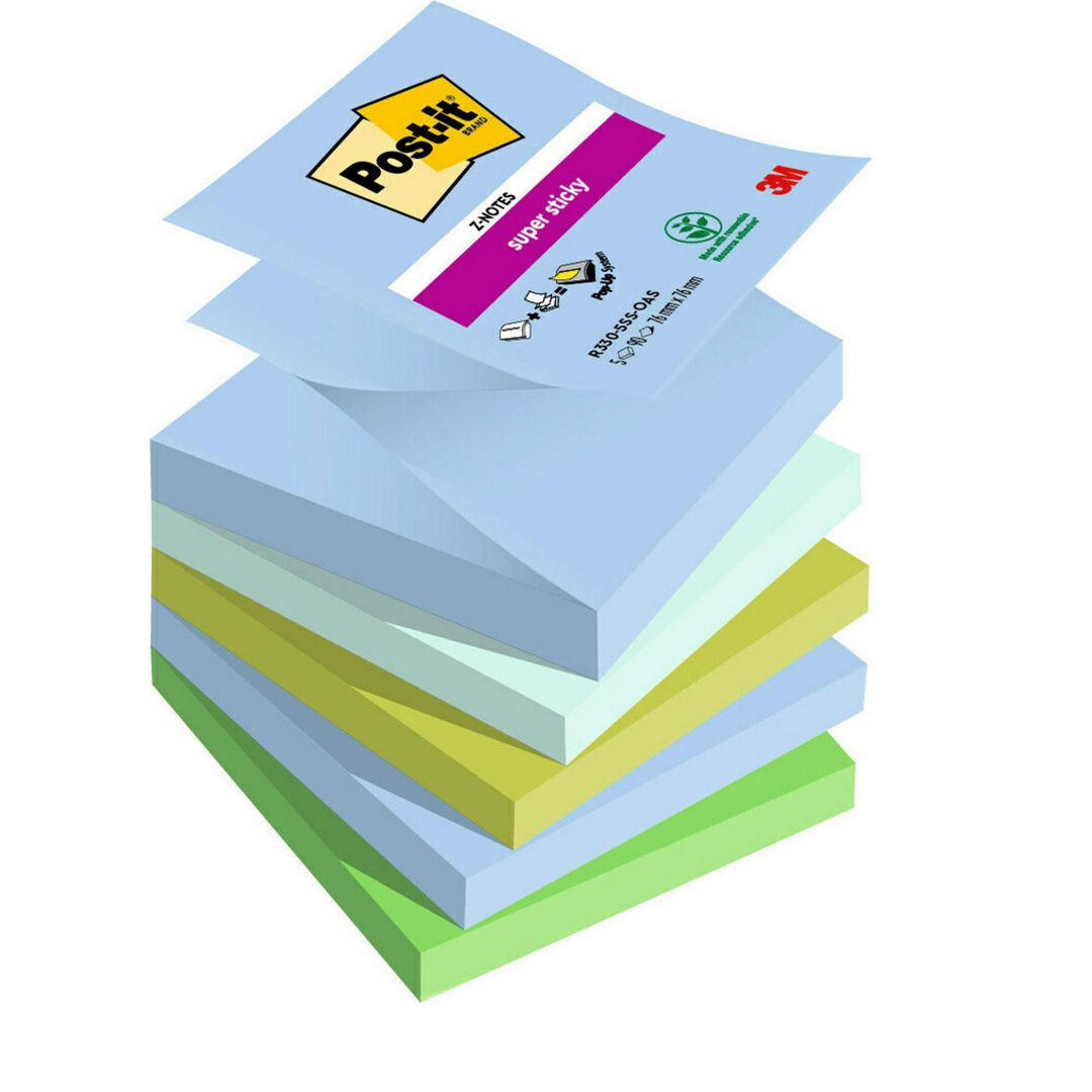 Notes Post-It SS Z-bl Oasis 76x76 5/fp