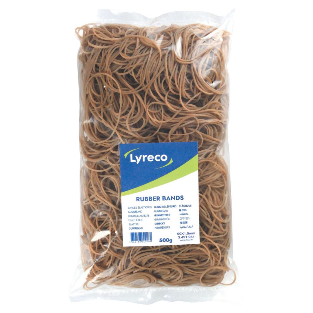 Gummiband LYRECO 90x1,5mm 500g 1250/fp