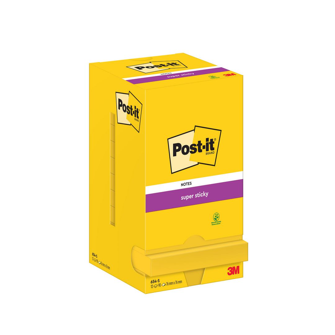 Notes Post-It SS 76x76mm neongul (12 pack)