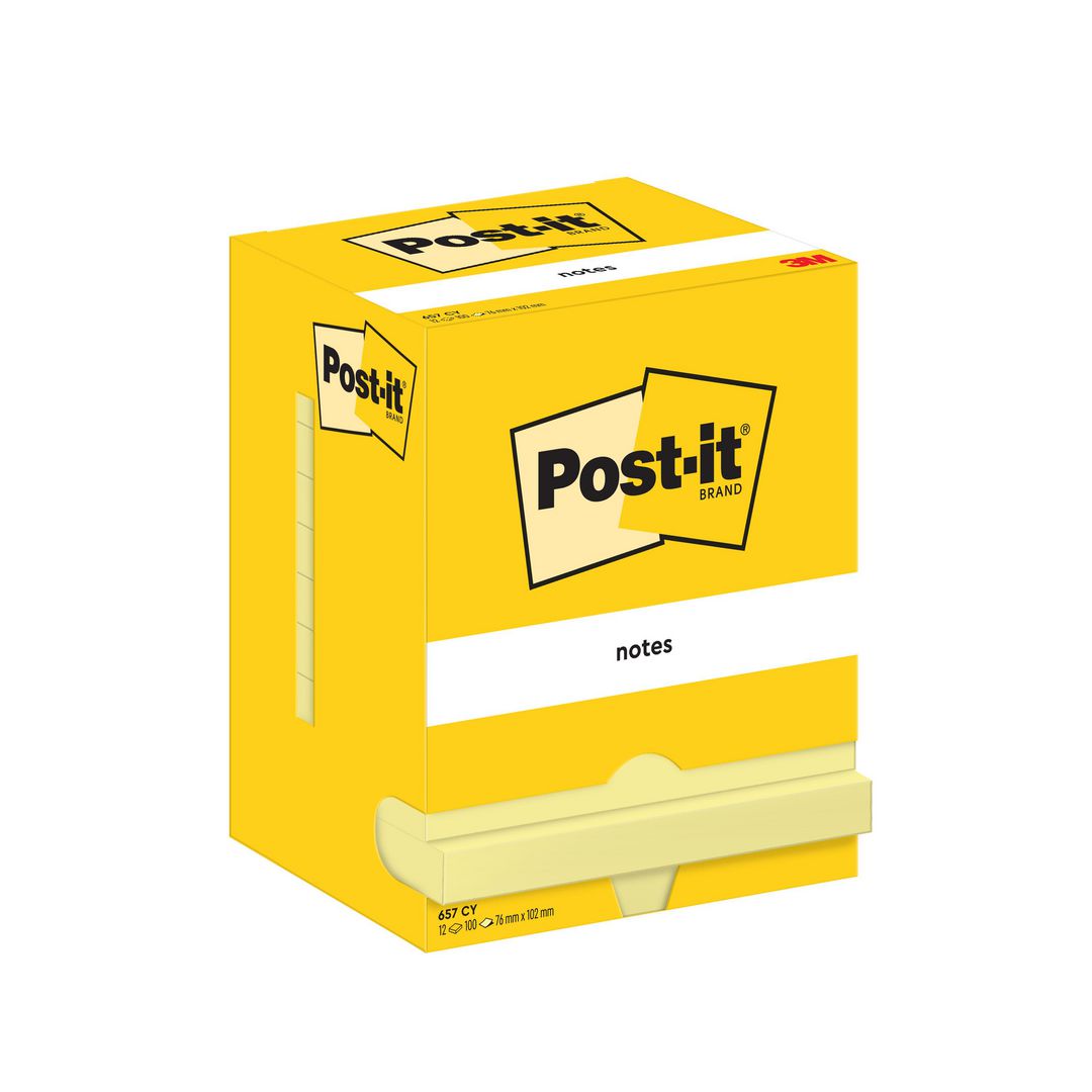 Notes Post-It 76x102mm gul (12 pack)