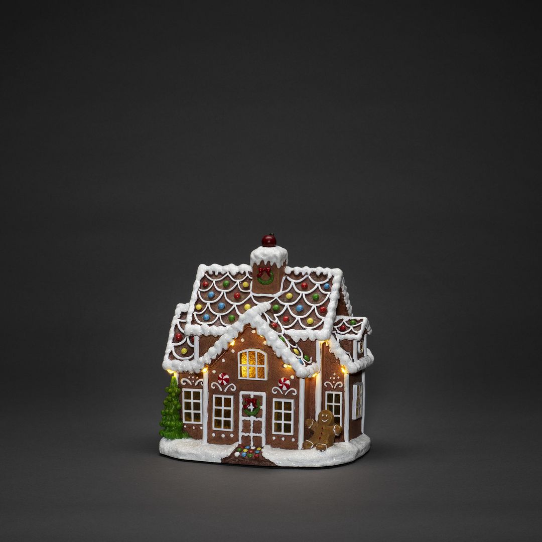 Dekoration Pepparkakshus LED 25x27cm