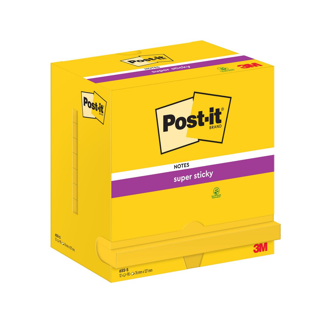 Notes Post-It SS 76x127mm neongul (12 pack)