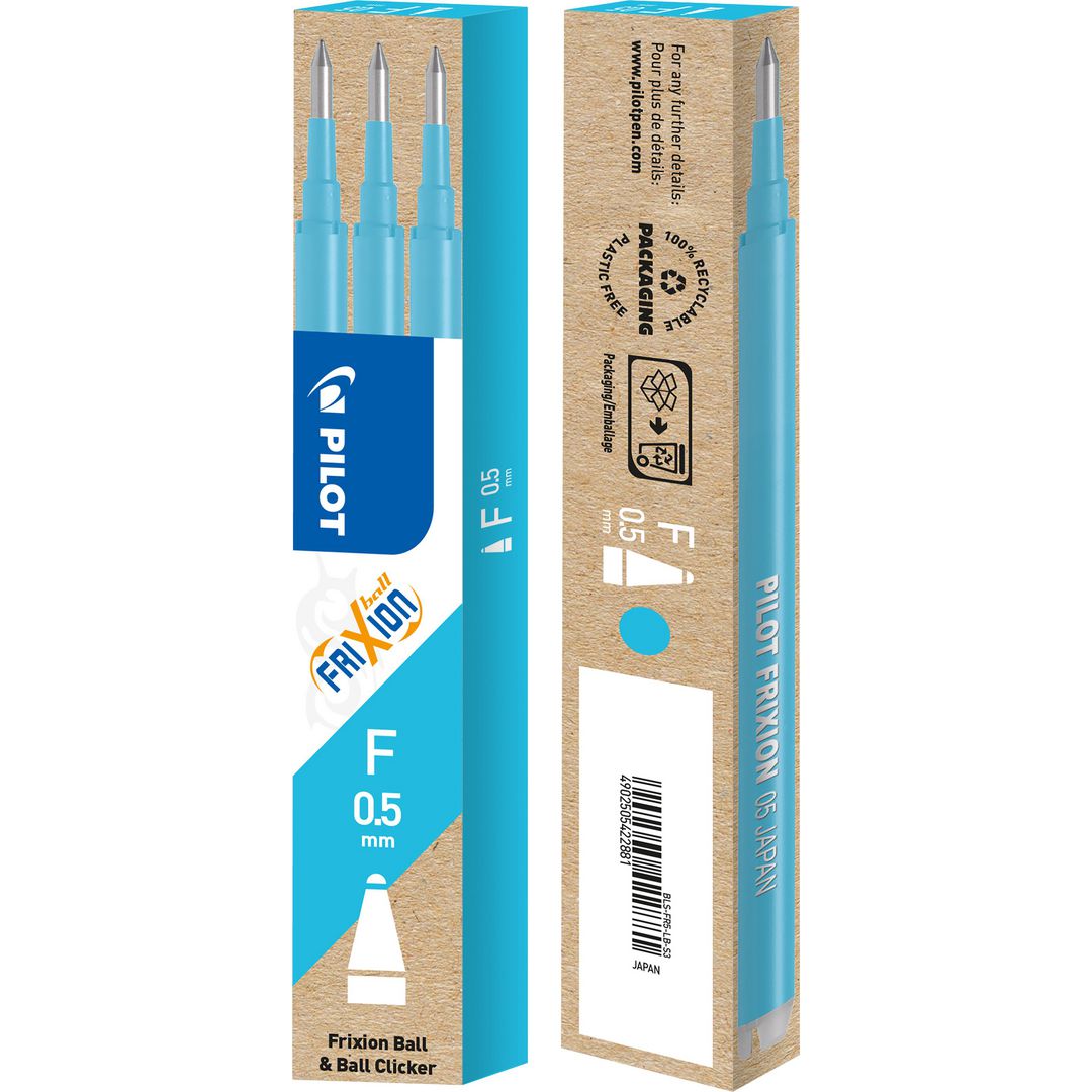 Refill PILOT Frixion 0,5mm ljusblå 3/fp