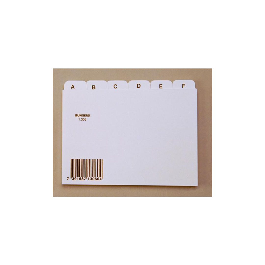 Ledkort register A6L A-Ö vit