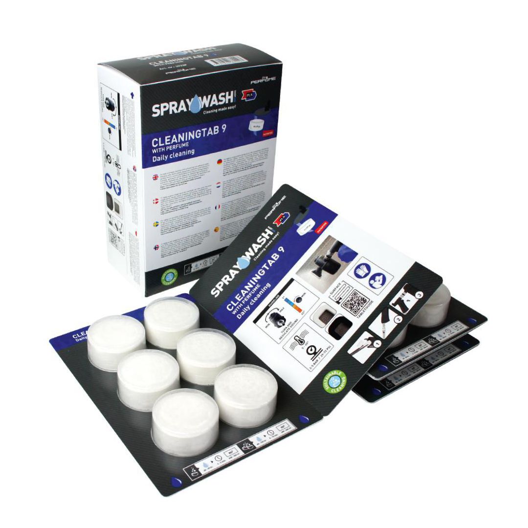 Tablett 9 SPRAYWASH m.parfym blå 18/fp (4 pack)
