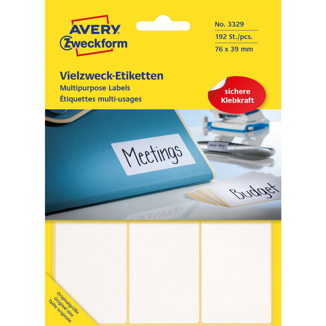 Etikett AVERY handskriv 76x39mm 192/fp